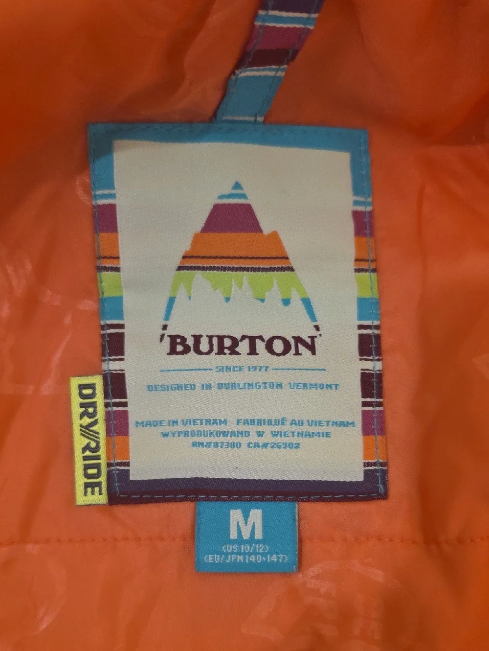Burton Girls Hart Colorfull Snowboarding‎ Jacket Size M ( 10-12)